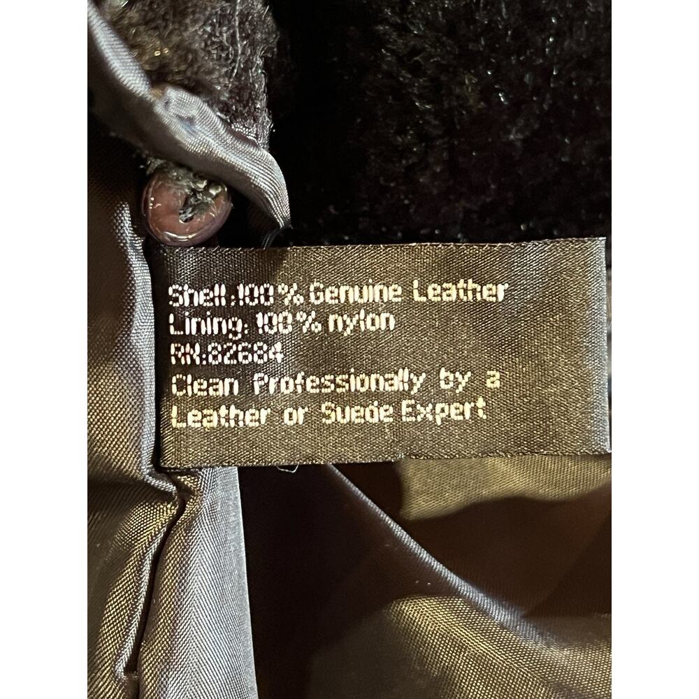 Ferugini M / L Leather Western Blazer Jacket Removable Lining Black Brown - Picture 15 of 15